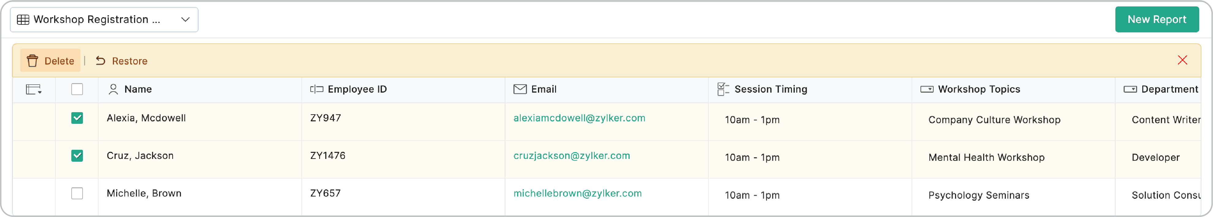 Permanently delete entries