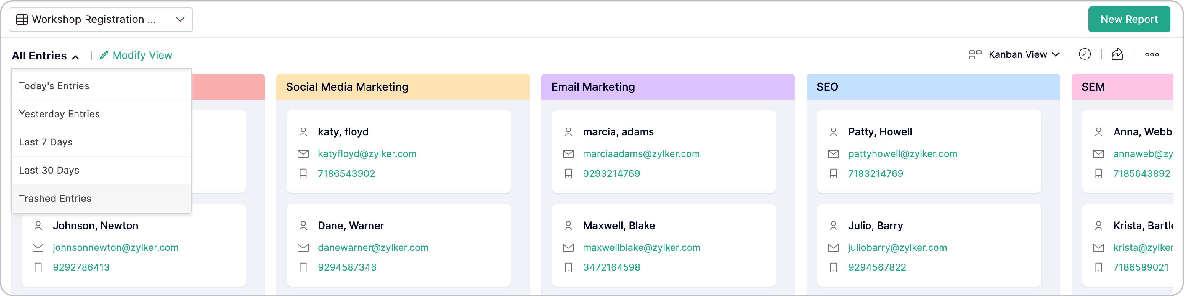 kanban -  All Entries