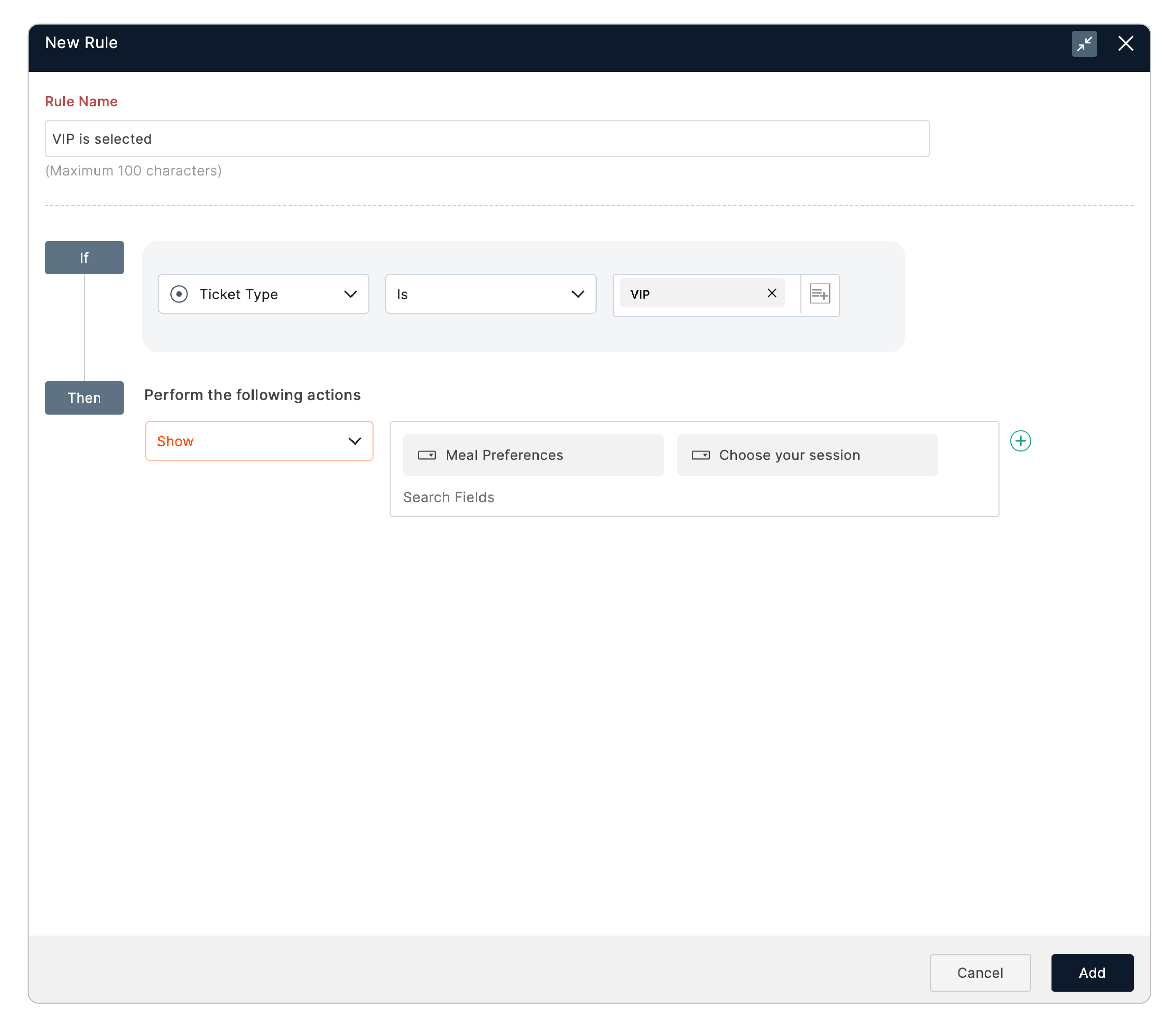 Field Rule configuration