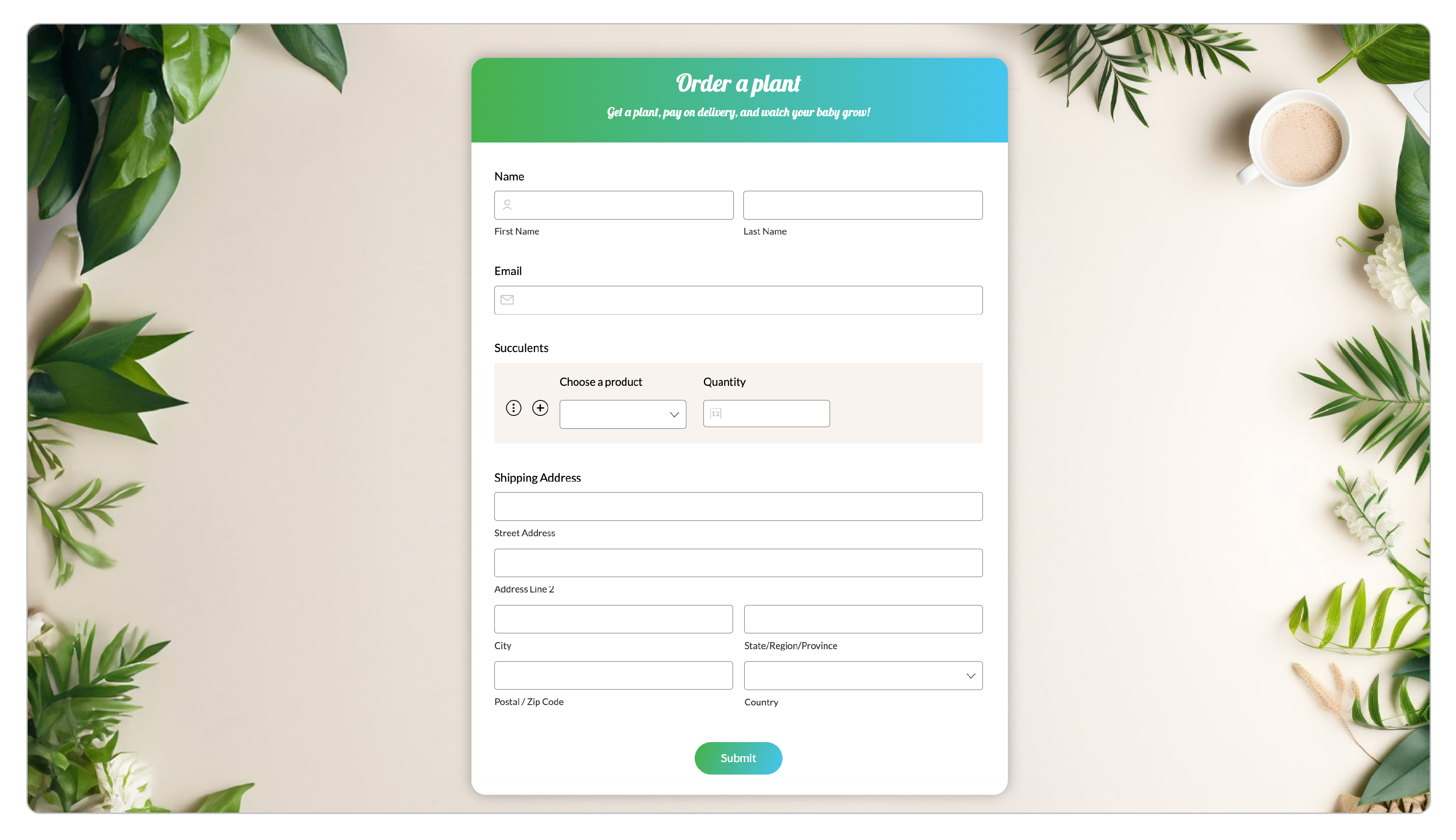 Beautiful form with custom theme
