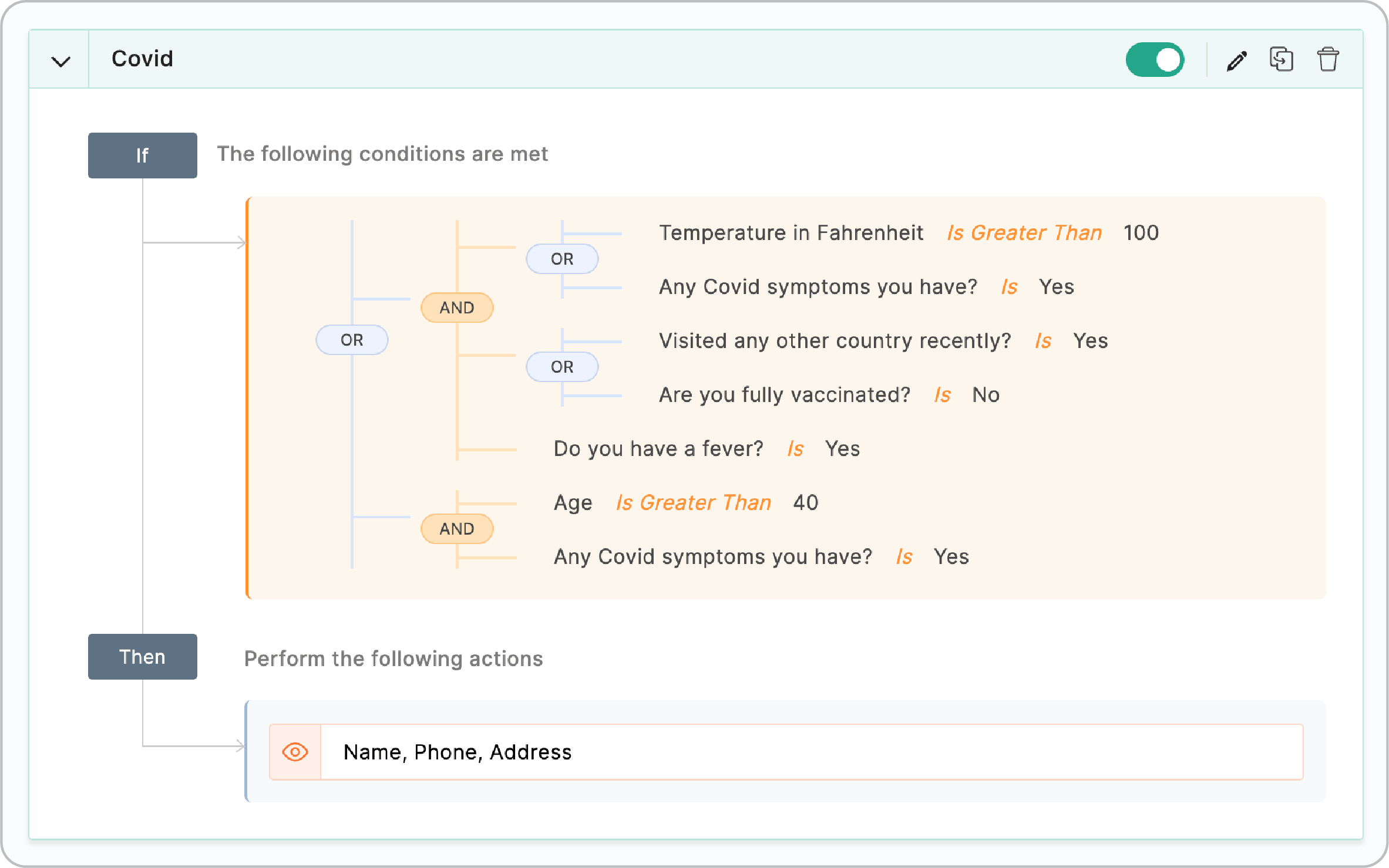 Covid Screening Form