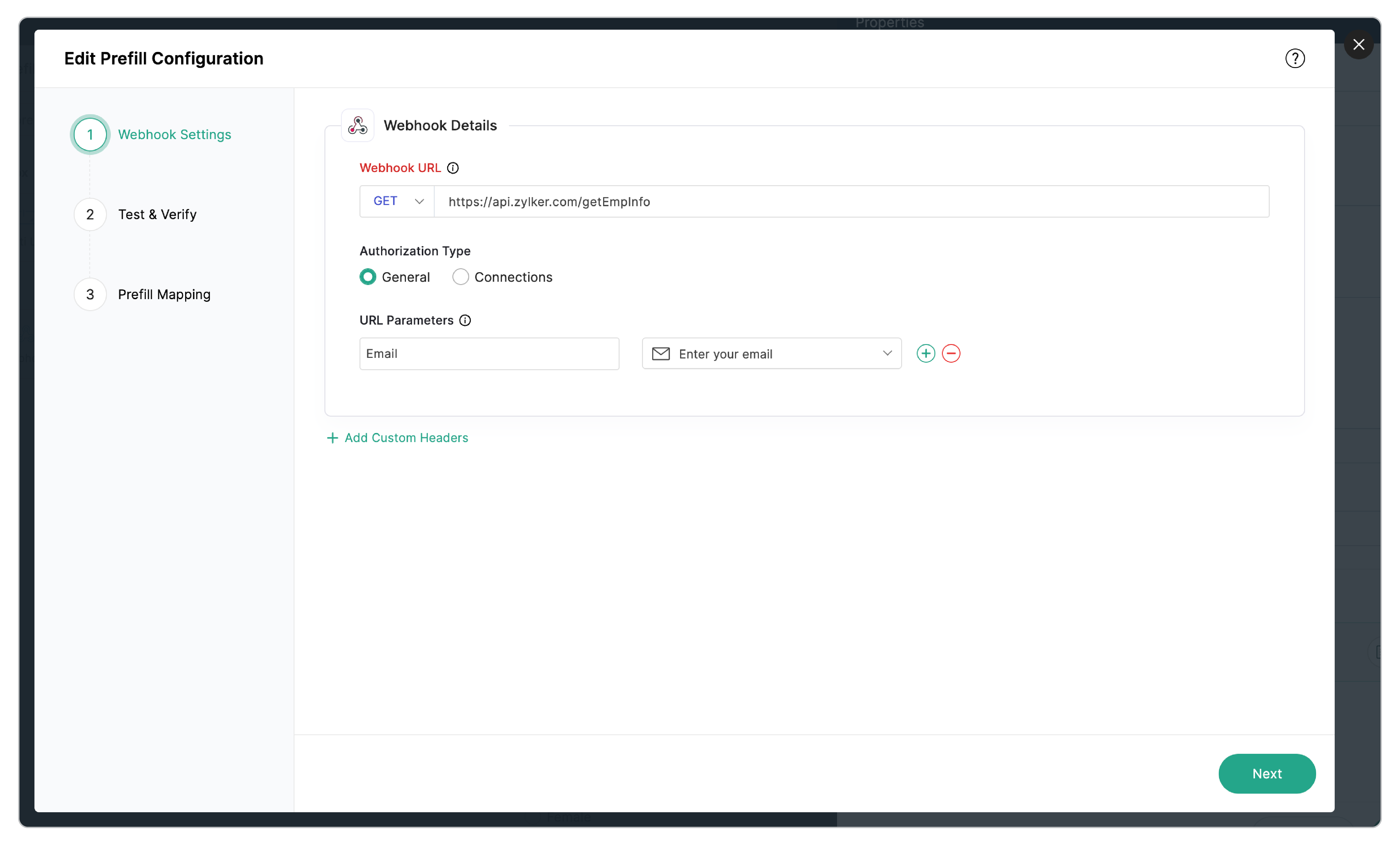  Edit  Webhook Configuration