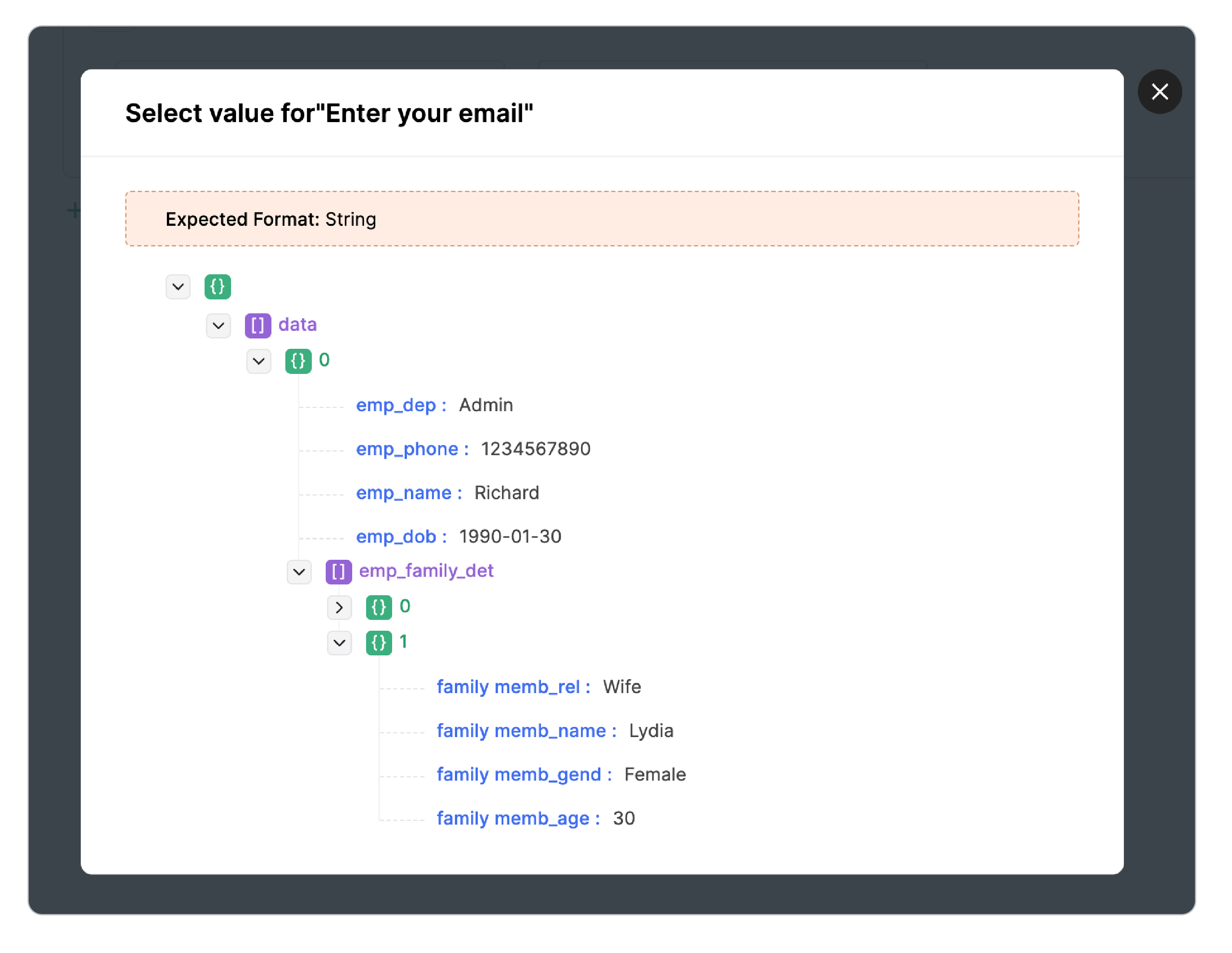 Select value in JSON response to map