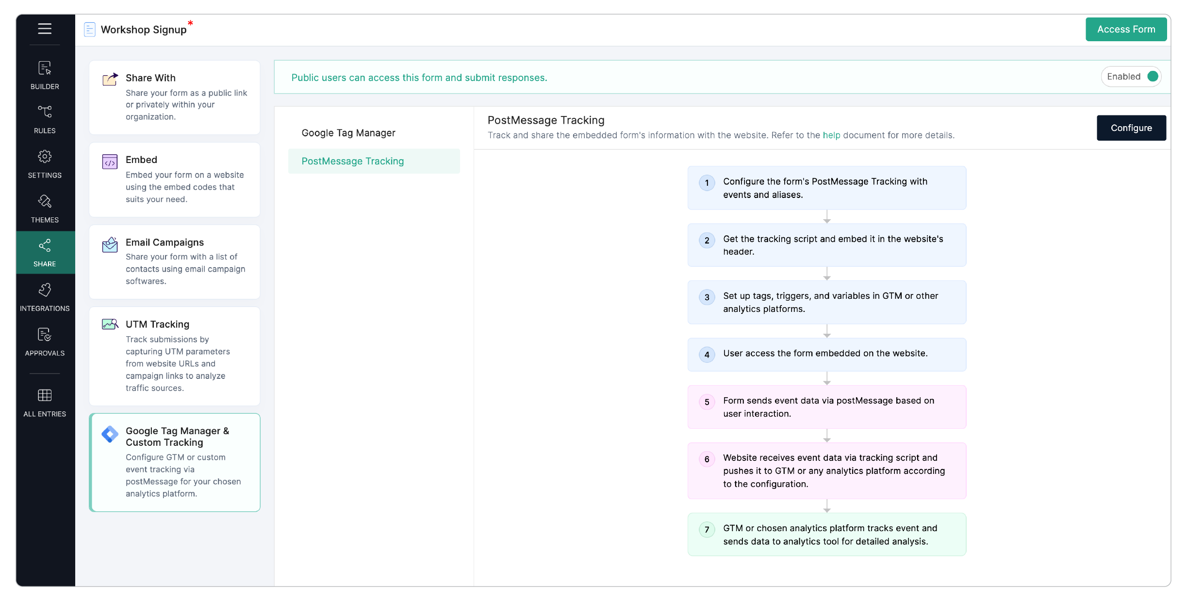 Configuring PostMessage Tracking