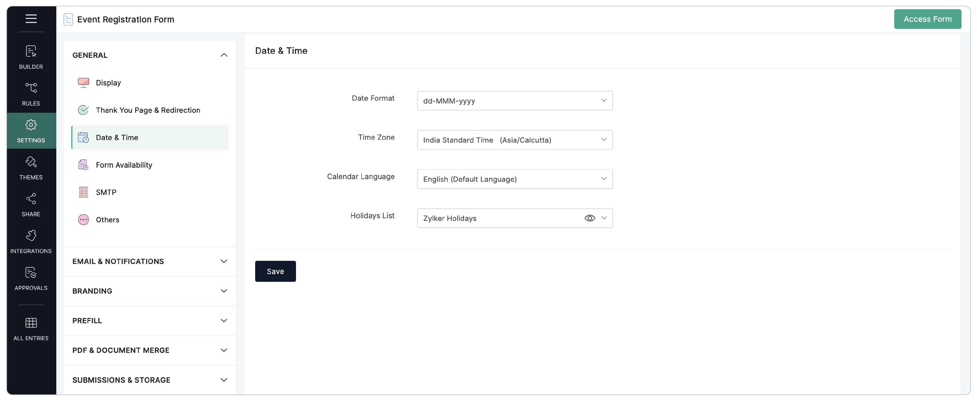 Date & Time Settings