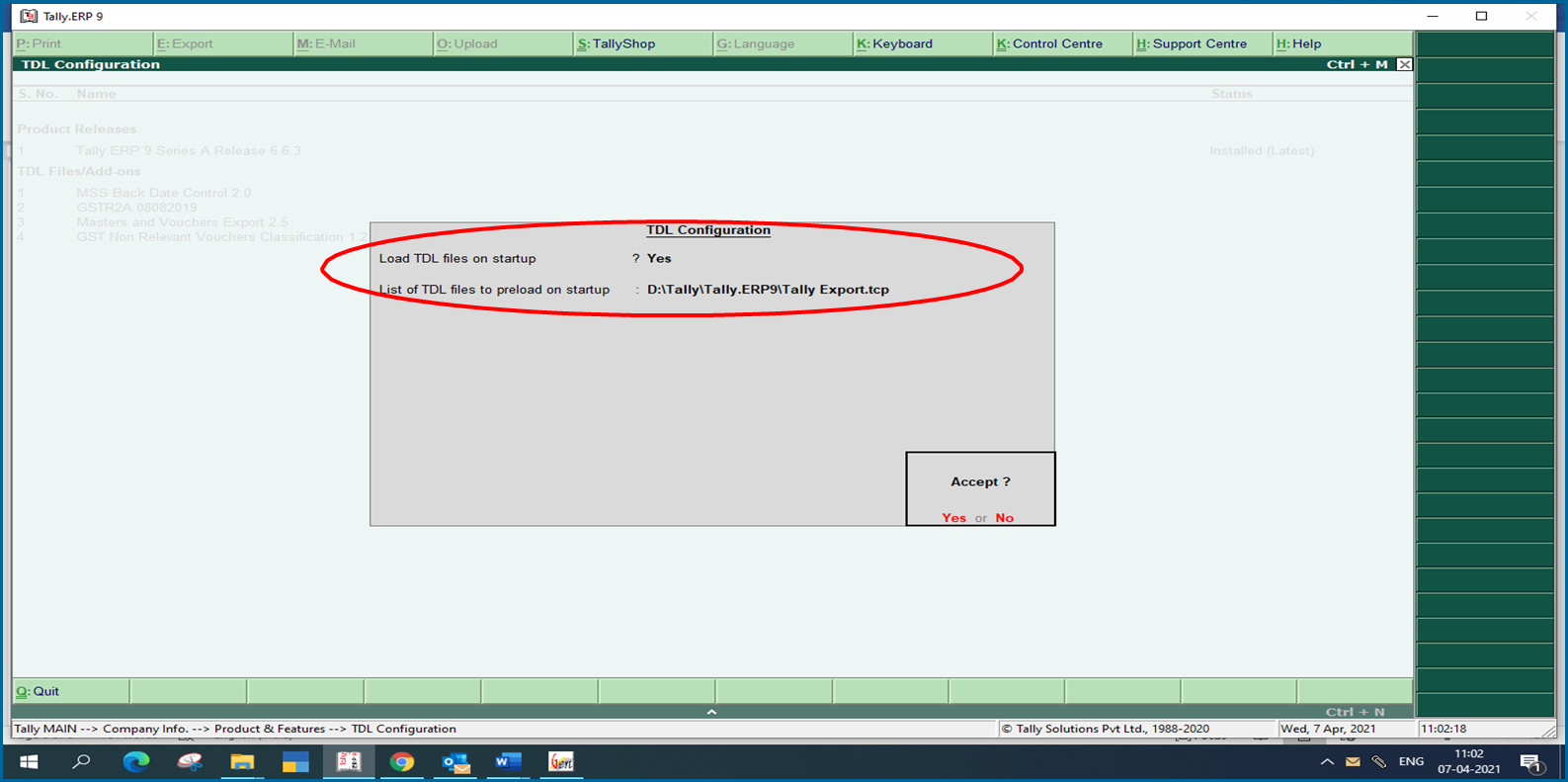 Tally Plug-in Setup For Tally ERP-9