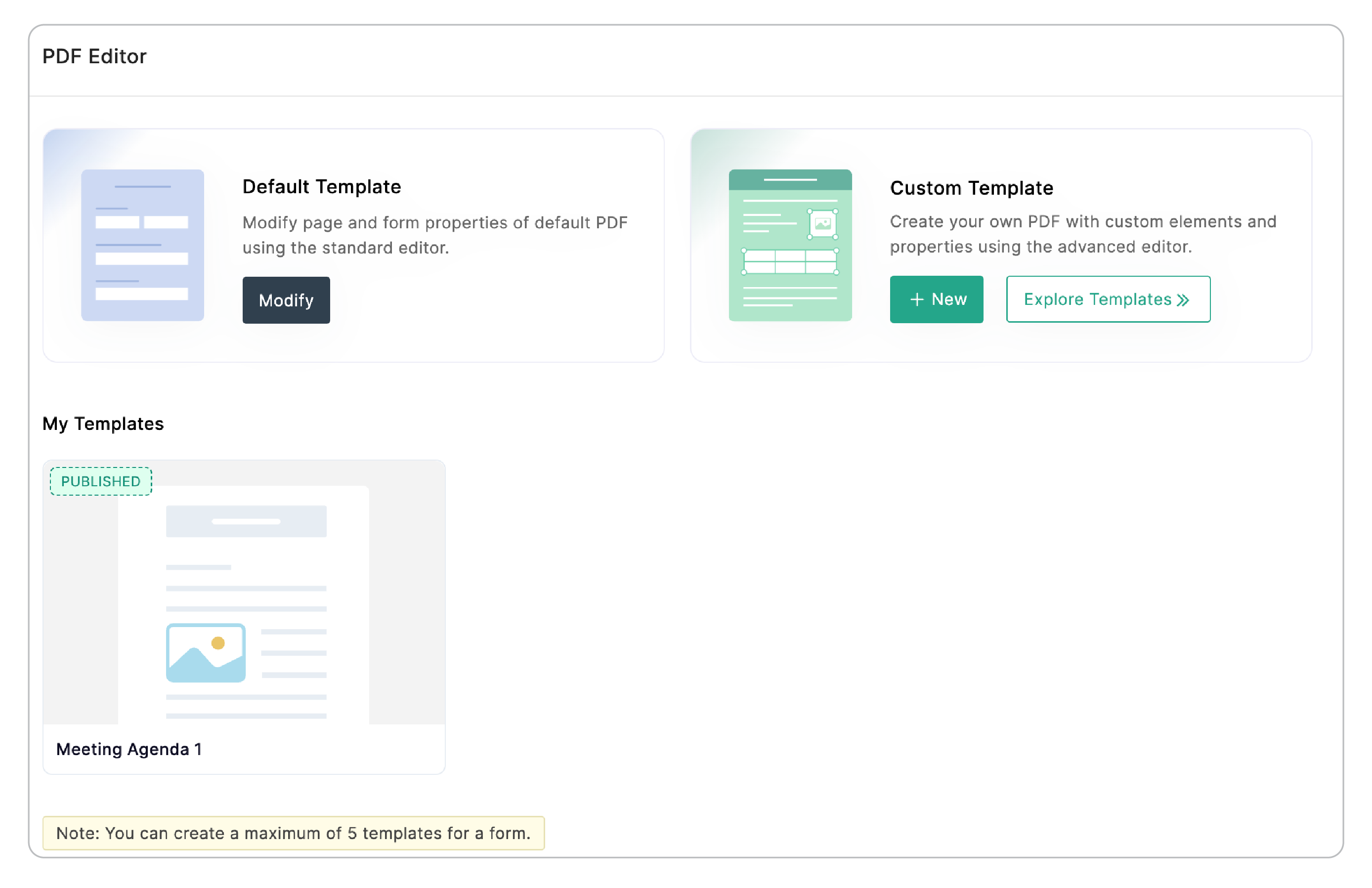 My Templates tab