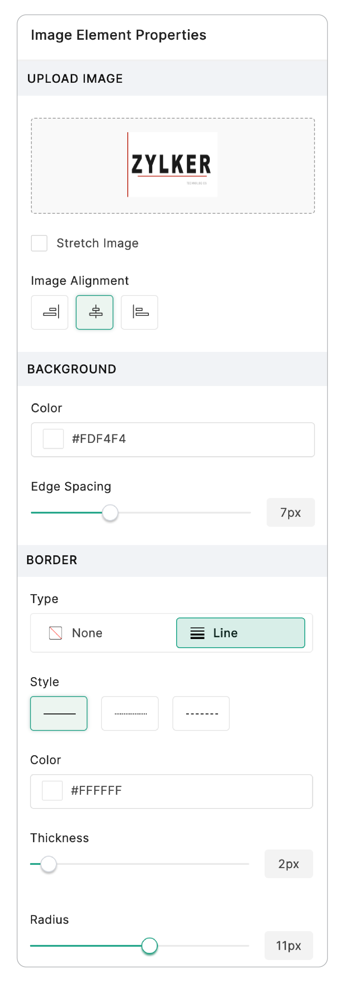 Image Element Properties