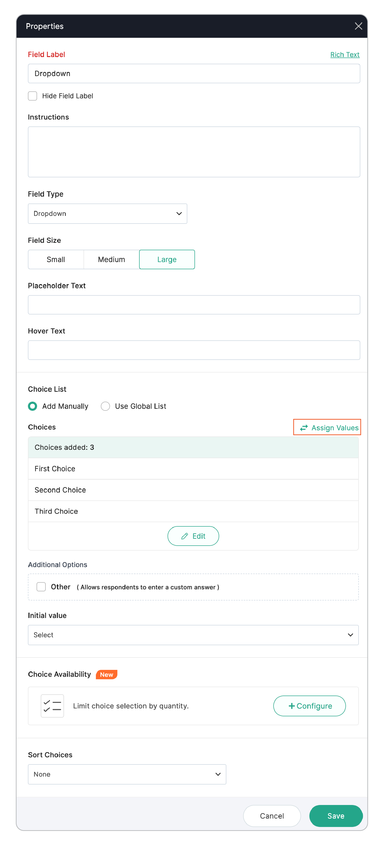 Assign Values