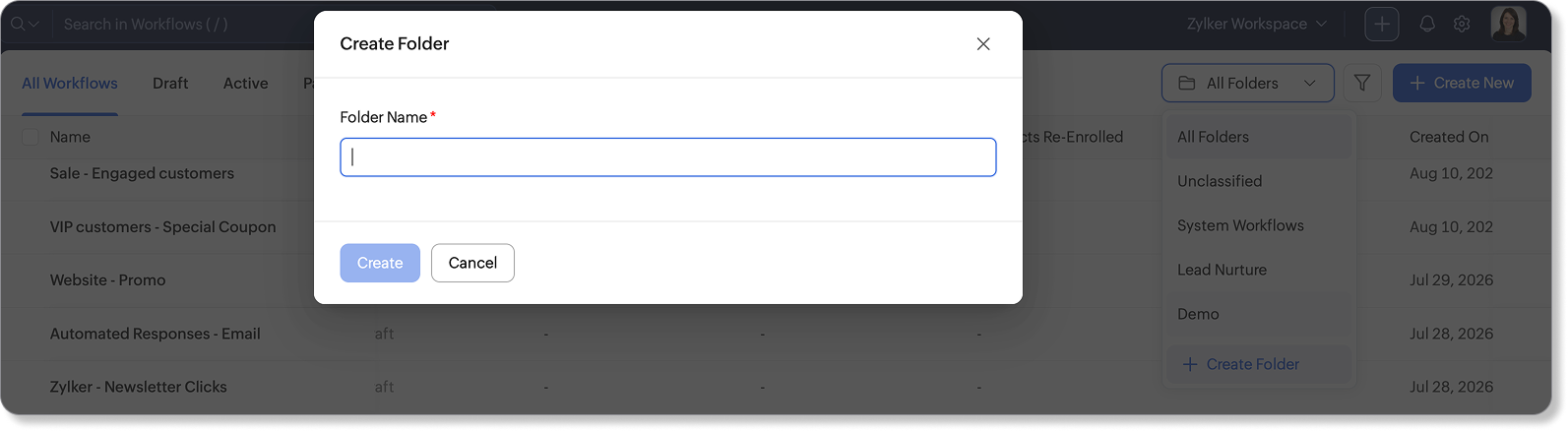 Workflow - Create Folder
