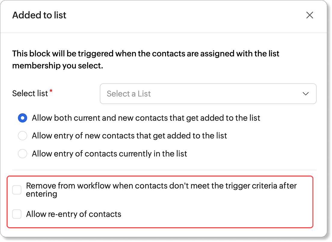 Common Trigger Settings