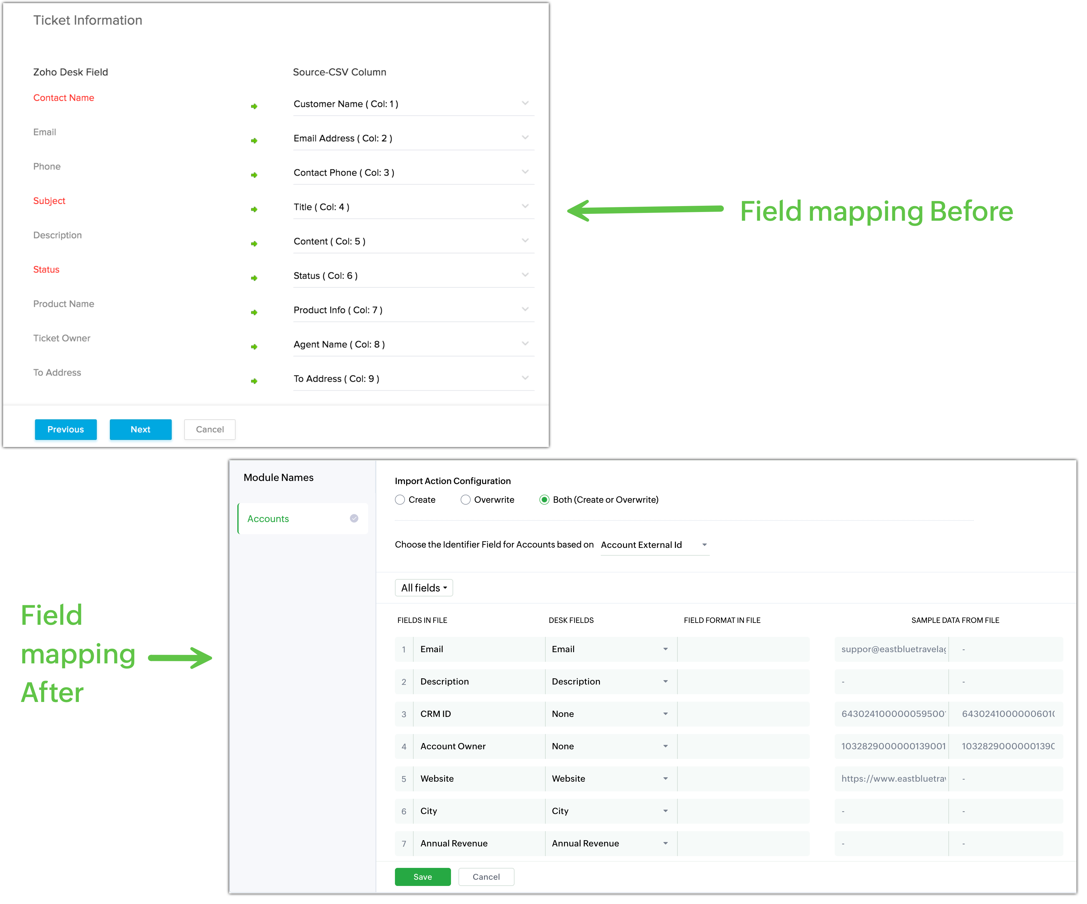 Import steps in Zoho Desk