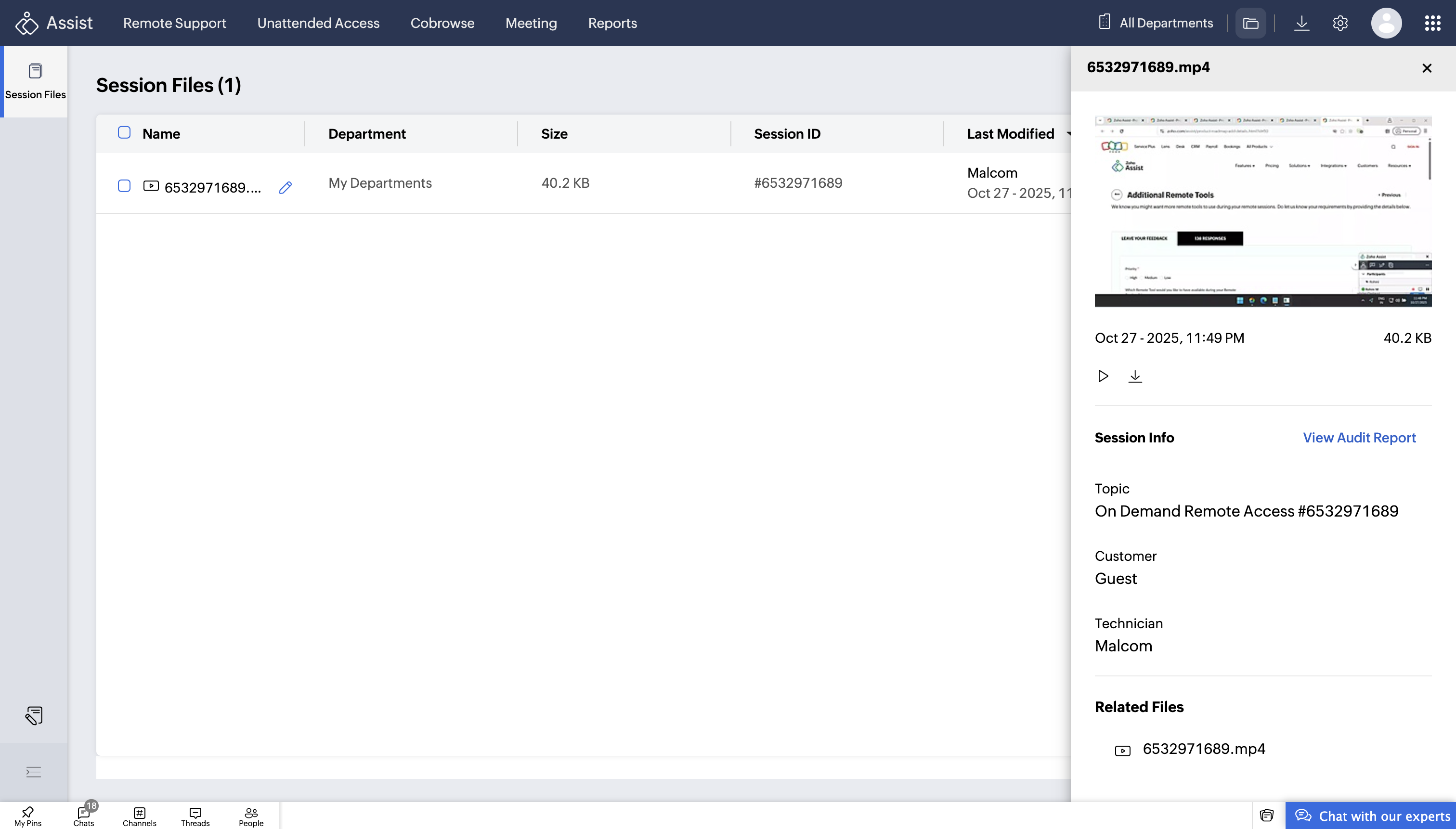 Tip #54- Exploring the Files Icon in Zoho Assist- 'Insider Insights'