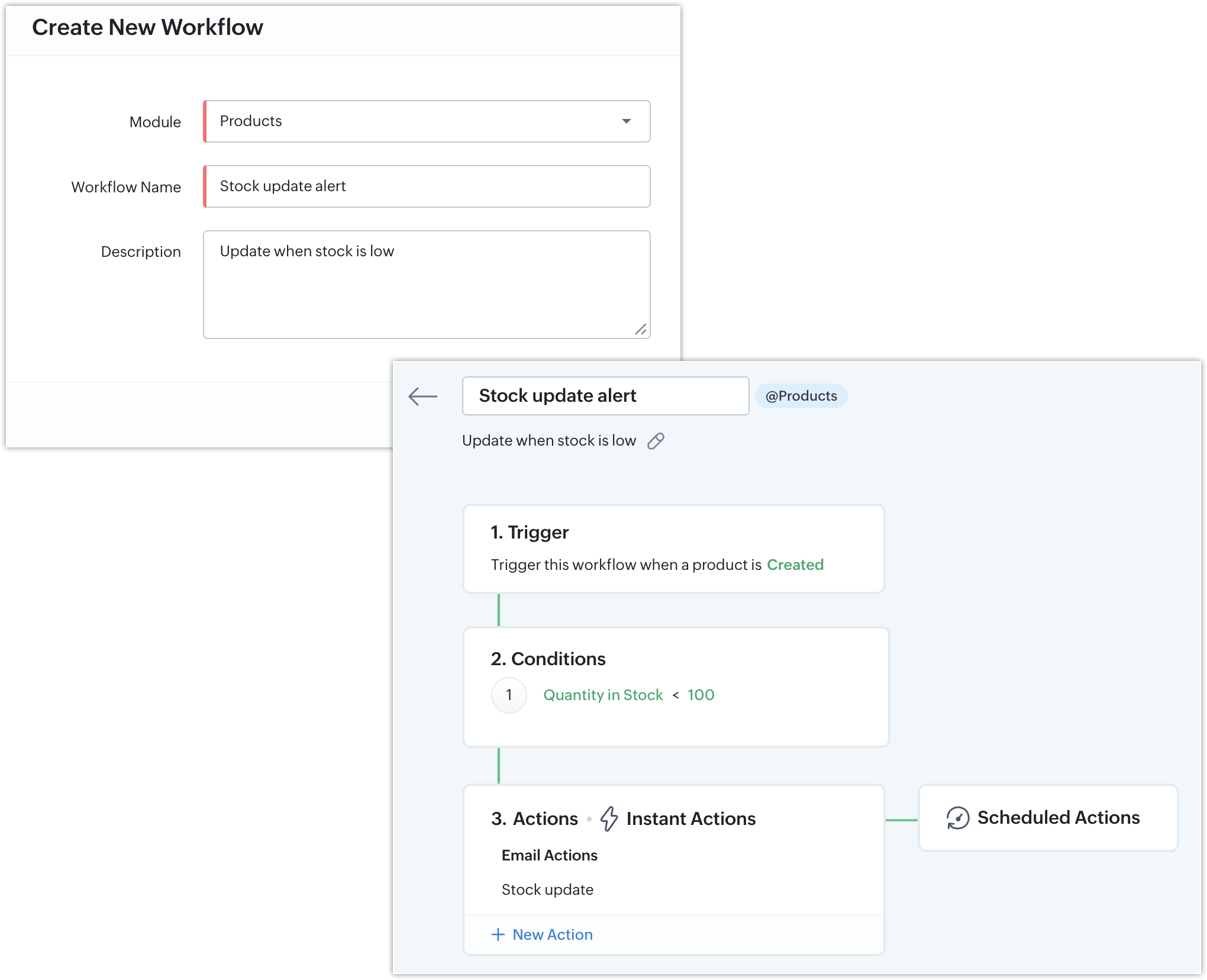 Module And Workflow Introducing workflow automation for the Products module