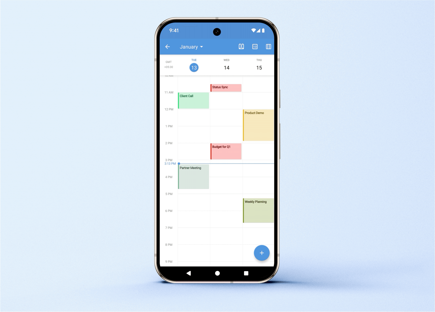 Event duration adjustment in Zoho Mail Android