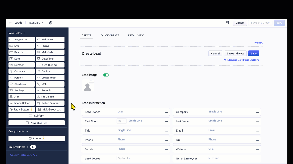Help Button For File Custom Button Creation from Layout Editor in Zoho CRM