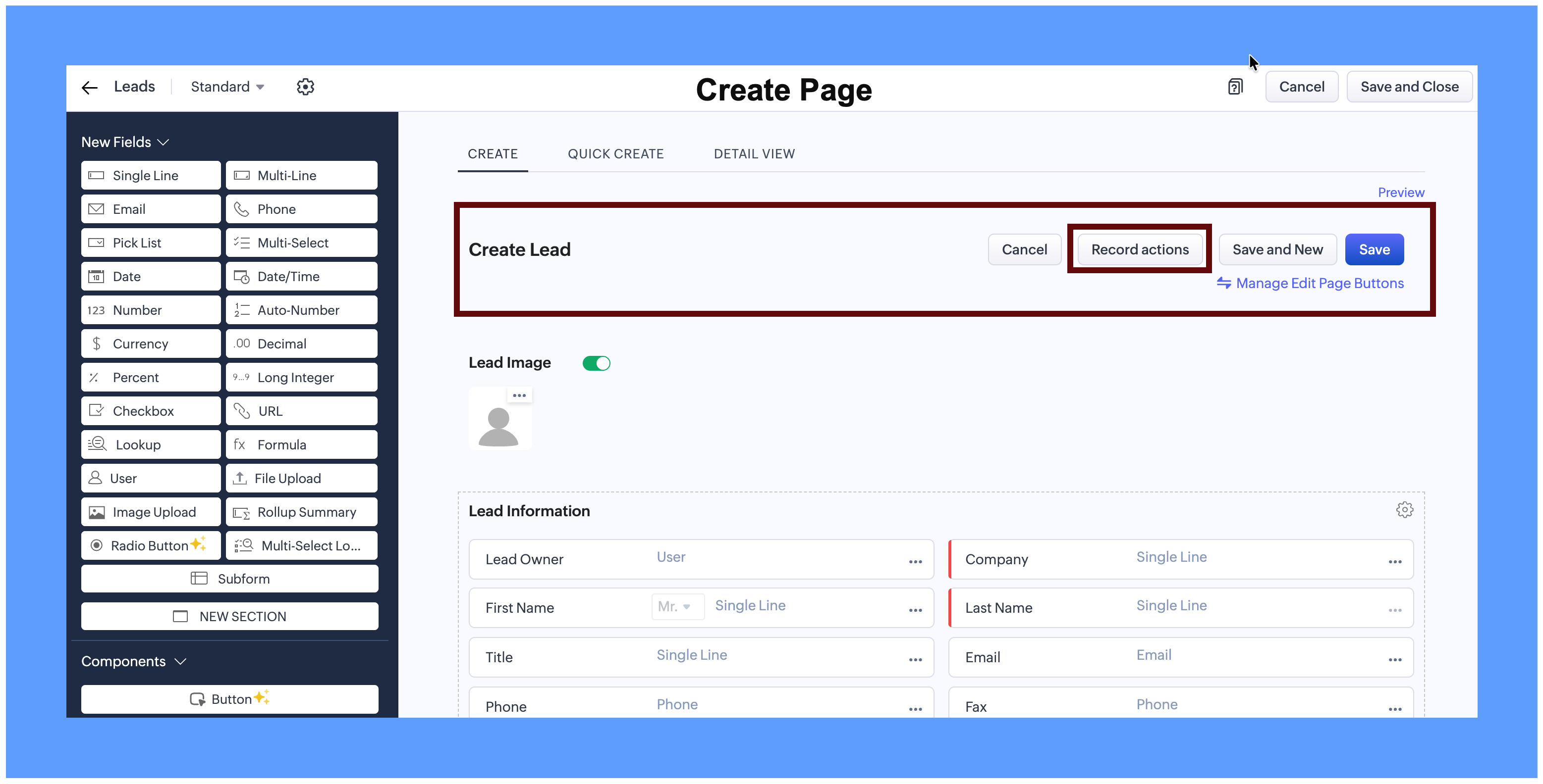Help Button For File Custom Button Creation from Layout Editor in Zoho CRM