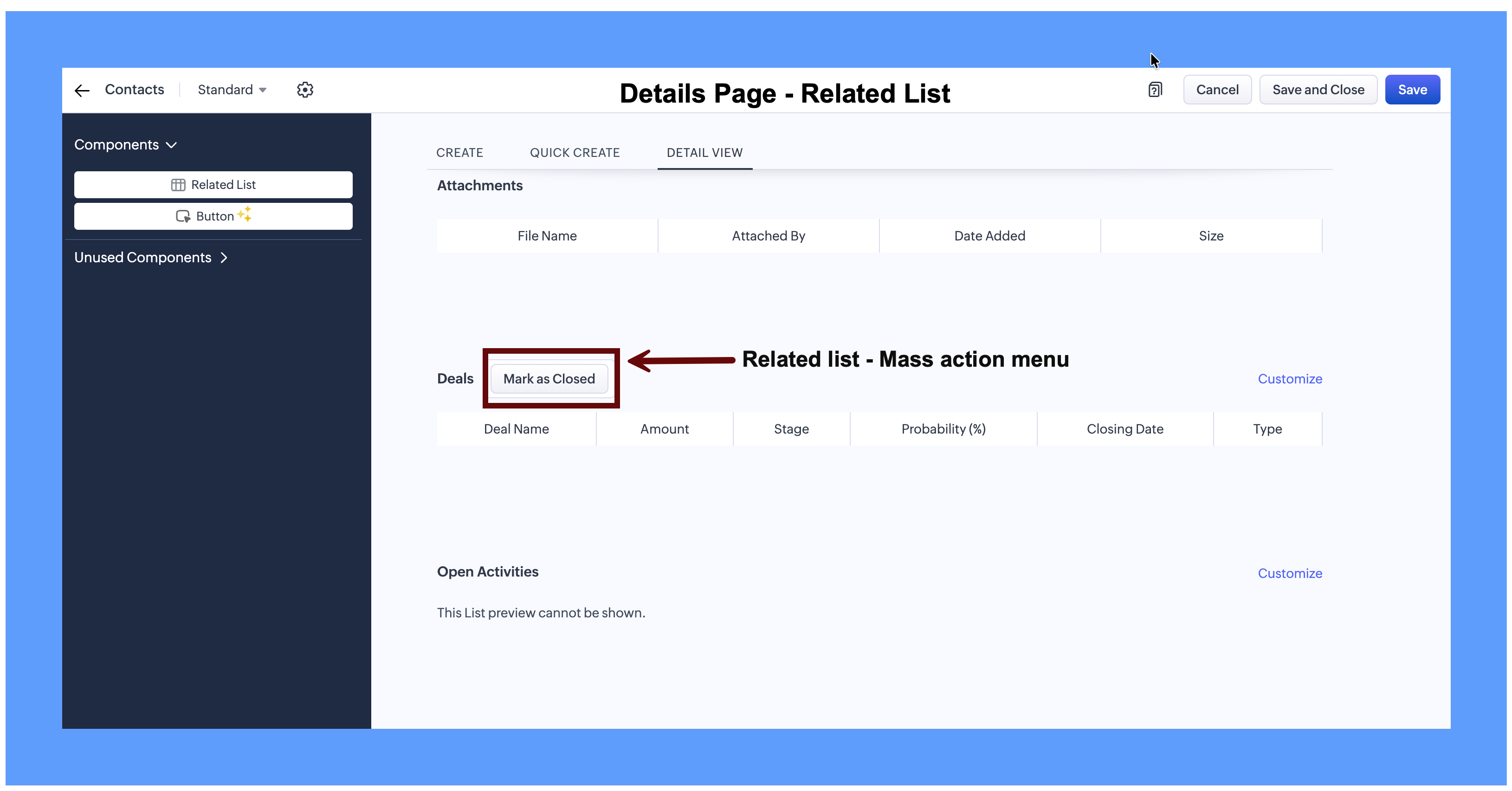 Help Button For File Custom Button Creation from Layout Editor in Zoho CRM