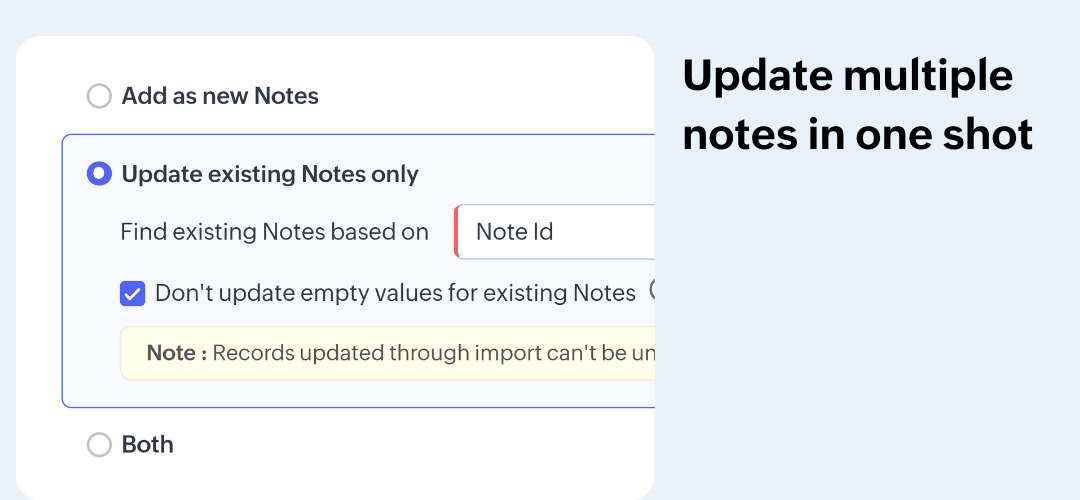 Update multiple notes in one shot.